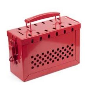 Red Steel Lock Box 6x9x3
